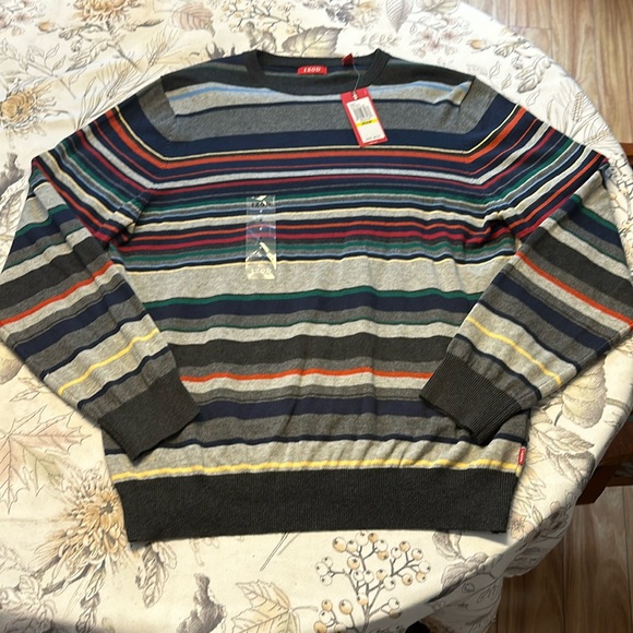 Men’s Izod striped sweater NWT size medium 100% cotton - Picture 2 of 6